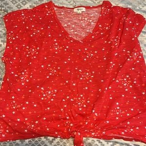 Women’s Red and White Star Shirt